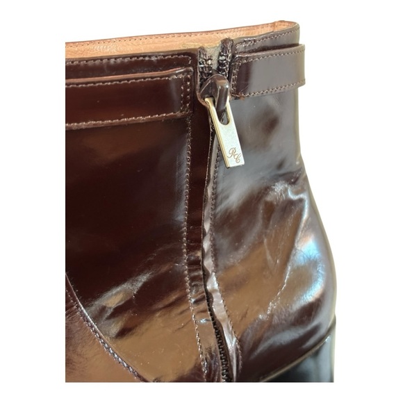 Robert Clergerie Cognac Wedge Ankle Boot Zipper Size 6.5 Buckle - Picture 5 of 15